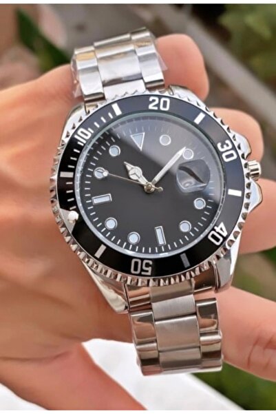 ABAGROUP Men's Black Dial Steel Band Luxury Diver Wristwatch