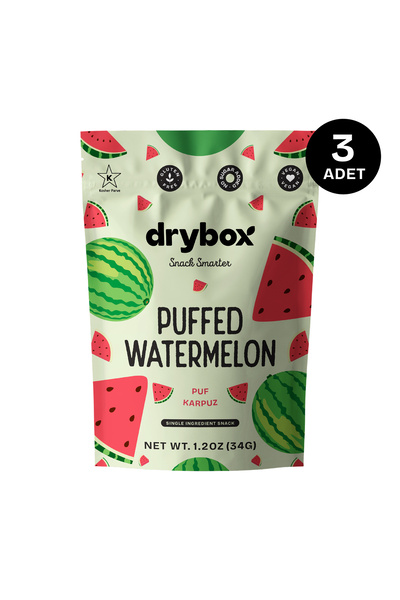 DRYBOX Puf Watermelon Bites 34g 3-Pack – No Added Sugar, 100% Natural, Light ...