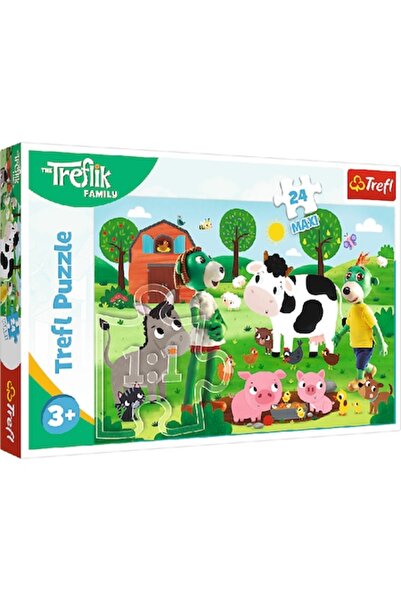 Trefl Puzzle de familie Treflik, 24 piese mari, multicolor, 60x40cm