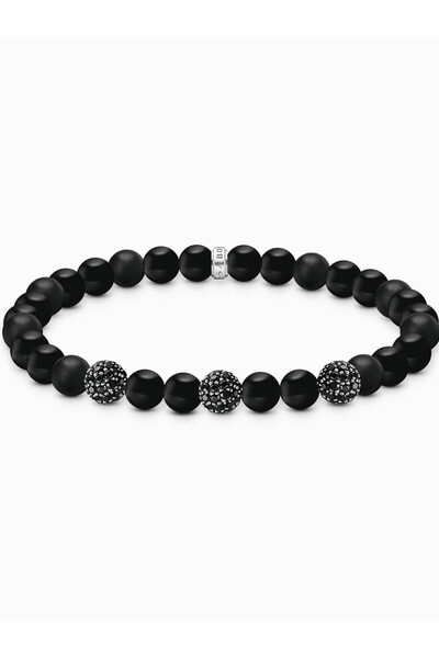 Thomas Sabo A2195-705-11-L19 Βραχιόλι Unisex από οψιδιανό και μαύρο ζιργκόν