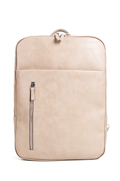 Sevinç Çanta Organizer Multi-Compartment 15.6 Faux Leather Laptop Backpack