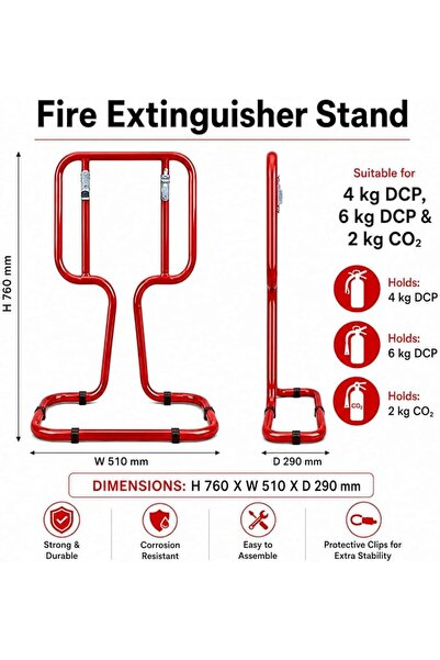Generic Fire Extinguisher Stand Double Red Dual Pack Premium Best Quality Hea...