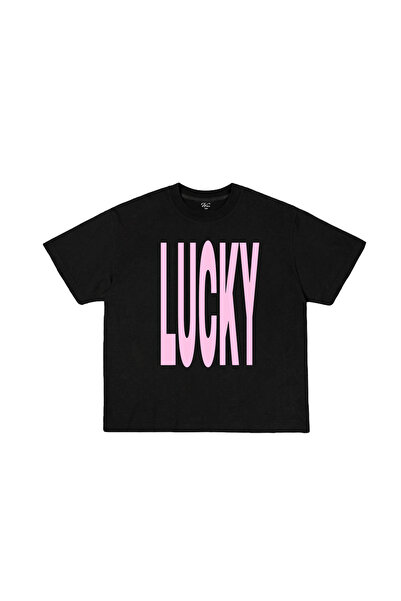 WHITE OF CREATIVE Lucky Yazılı Baskılı Tişört