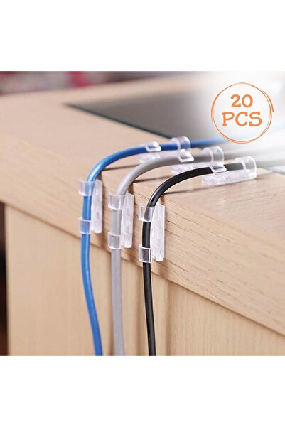 Z Store Cleme organizatoare de cabluri autoadezive din plastic transparent 4x...