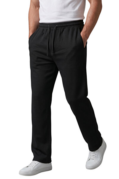 DeepSEA Pantaloni sport pentru bărbați, negri, stil baggy, din Lycra, cu șnur...