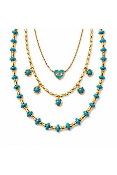 Rossetto Atelier 3-Piece Blue Necklace Set