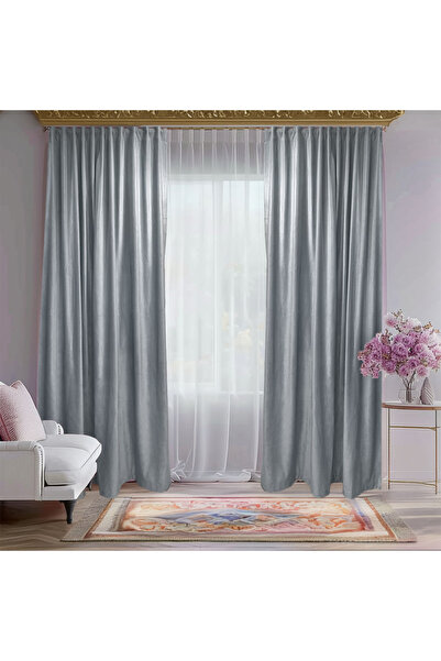 ArasyaHome Draperie de Catifea Blackout 70% Gri Deschis