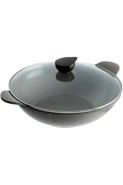 NEOFLAM Granite Wok Pan with Glass Lid, Gray, 36 cm. / 117686G