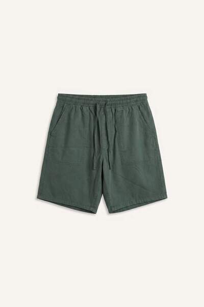 DeFacto Relax Fit Elastic Waist Green Bermuda Shorts H7654Ax26Hs