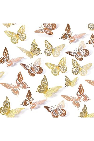 The Bros 3D Butterfly Wall Decor, 48 Pcs 4 Styles 2 Color 3 Sizes, Removable ...