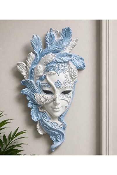 Taş Tozu Venedik Maske Duvar Süsü 30 x 15 Cm