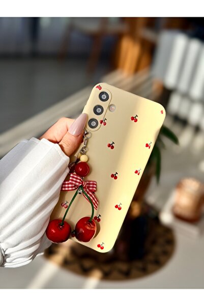 Go Aksesuar Galaxy A36 5g ve A56 5g Uyumlu Charm KİRAZ Oyuncaklı Esnek Siliko...