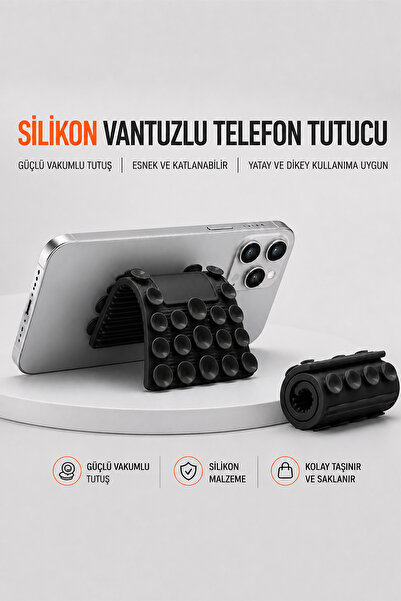 Nezih Case Tüm Telefon Ve Tablet Modelleriyle Uyumlu Çok Yüzeyli Vantuzlu Sta...