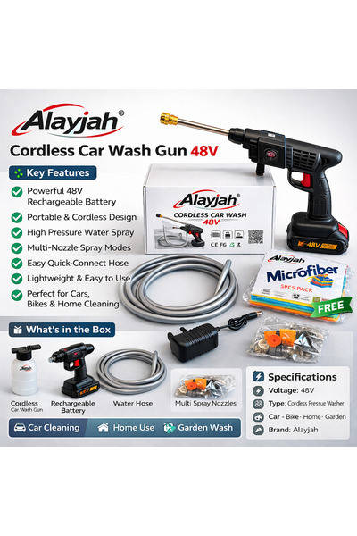 Alayjah Cleaning Washing gun chargeable with accessories