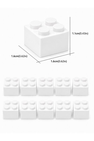 ThinkMaster 100 Pieces Single Color White 2X2 Compatible Piece Compatible with Classic and City