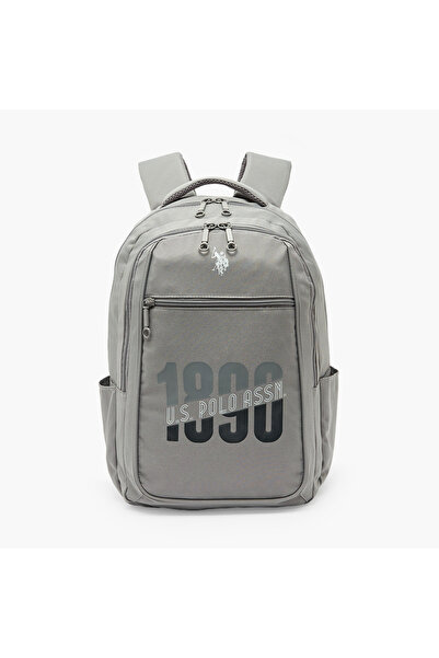 U.S. Polo Assn. US POLO ASSN. Logo Print Backpack for Boys 8-13 Years with Pa...