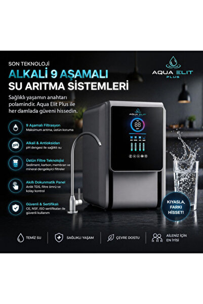 Aqua Elite Plus 9 Aşamalı Dijital Pompalı Su Arıtma Cihazı