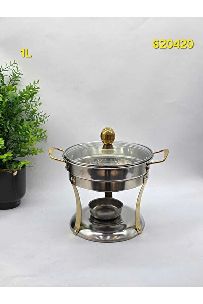 WAHJ ALMASAH Steel Candle Heater 1L with Gold