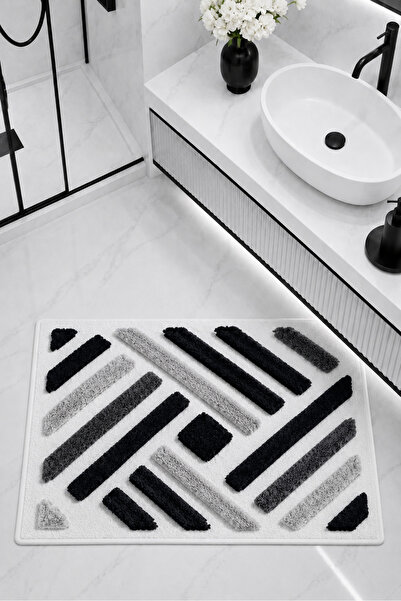 Hayal Dekoratif Non-Slip Base Washable Bathroom Mat Set Digital Printed 40X60...