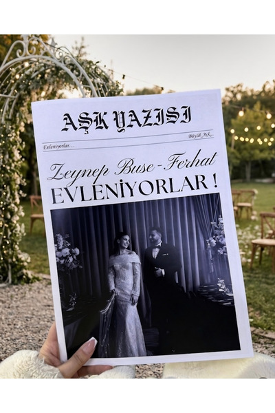 Hobi Sepeti Kişiye Özel Düğün Gazetesi 2 adet | 4 Sayfa 35x50 cm | Fotoğraflı...