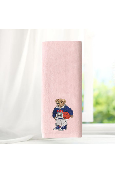 Ursa Basketball Player Teddy Bear Embroidered Design Basketball Towel 50X90