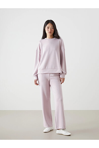 LC Waikiki Lilac Crew Neck Oversize Women's Sweatshirt