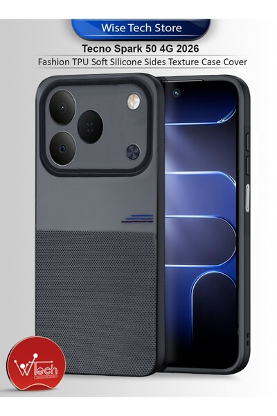 Wtech Tecno Spark 50 4G 2026 Fashion TPU Soft Silicone Sides Texture Case Cover