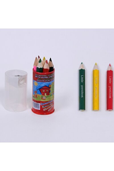 Z Store Set de creioane colorate groase Micul Președinte cu ascuțitoare – 6 b...