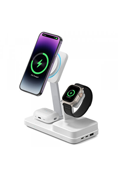 ESR Incarcator Statie CryoBoost QI 6in1, 100W, 2 x USB-A - 1 x USB-C, Alb