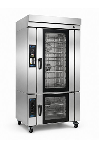 vosco 10 Tepsili Elektrikli Rotary Fırın + Entegre Mayalama Dolabı - Profesyo...
