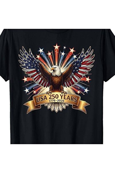 LİNA06 Flag Vintage 250 Years American 1776 2026 250th USA Birthday T-Shirt M...