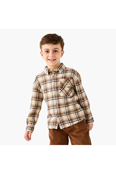 Juniors Checked Shirt with Long Sleeves