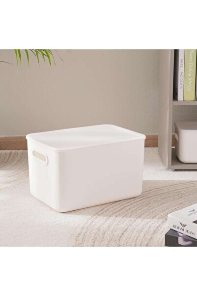 PAN HOME Livia Versatile Storage Box With Lid 20.5l 38x27.6x22.7cm - White