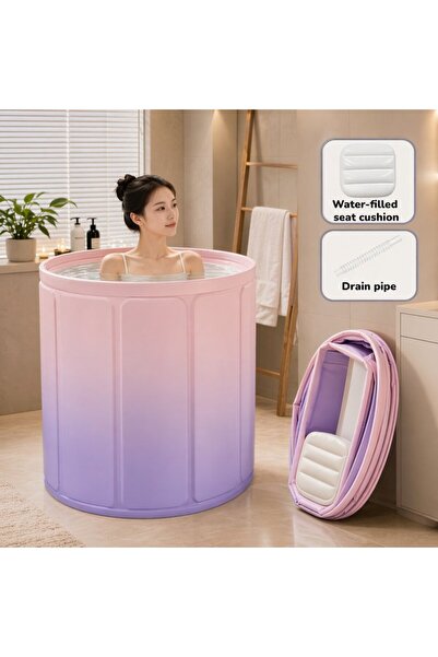 Generic 1 Pc Pvc Foldable Portable Bathtub Adult Spa Soaking Tub Bathroom Spa...