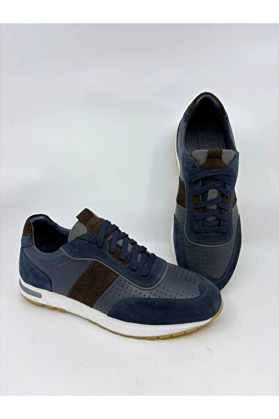 Papuccu Dark Blue Suede Men's Leather Shoes