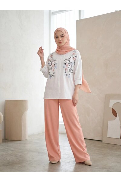 BURRASCA Embroidered Stone Linen Suit
