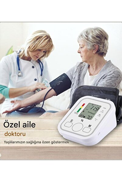 lstri Otomatik Dijital Dijital Türkçe Konuşan Kol Tipi Kan Basıncı Ölçer Yüks...