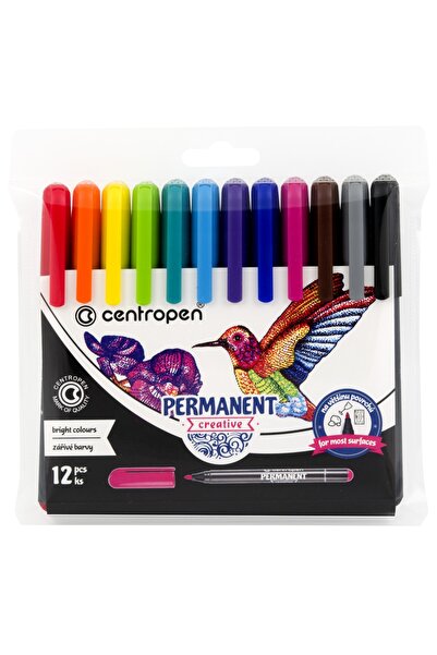 CENTROPEN Markere Permanente Creative Subțiri 12 bucăți/set
