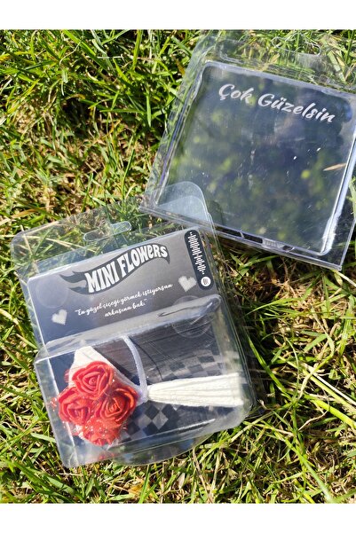 MEDUSAART Eve Mini Buket Çiçek Aynalı Love Flowers Hot Flowers Sevgiliye Eşe Arkadaşa Hediye Solmayan Çiçek
