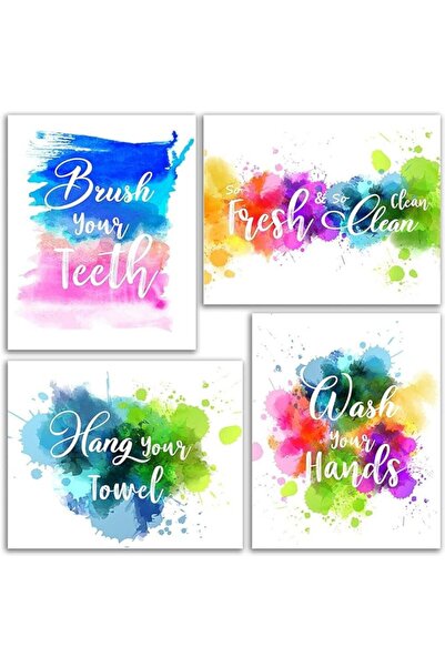 ESSESORIES Watercolor Bathroom Funny Brush Wash Colorful Abstr Aesthetic Post...