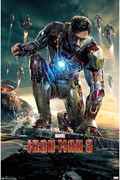 ESSESORIES ملصق جداري لفيلم الرجل الحديدي من عالم مارفل السينمائي، ديكور للغر...