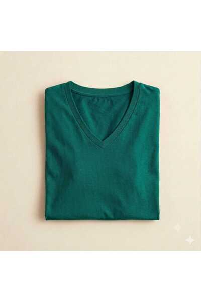 KOZİA OUTDOORS Women's Men's Unisex V-Neck Unprinted Oversized Wide-Fit T-Shirt