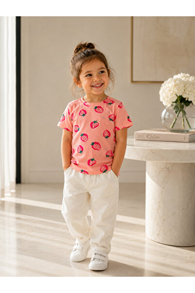 BAHNUR Strawberry Printed Unisex Baby Kids T-Shirt - Cotton Breathable Fabric...