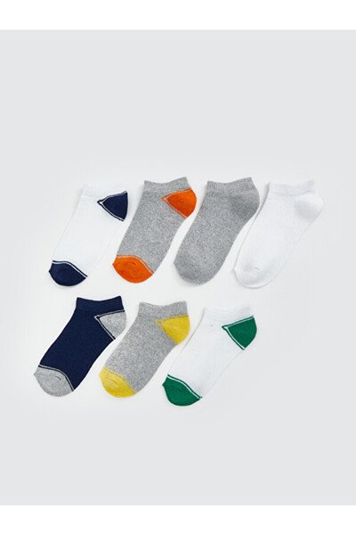 LC Waikiki Rmz Gi̇yi̇m Farkiyla Color Blocked Boys' Booties Socks 7-Pack