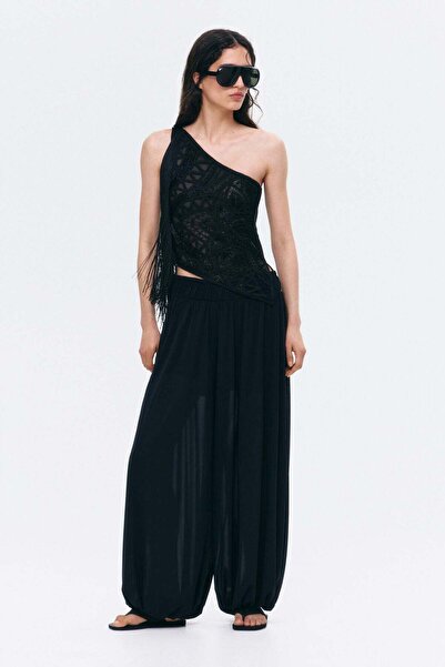 H&M Embellished one-shoulder top