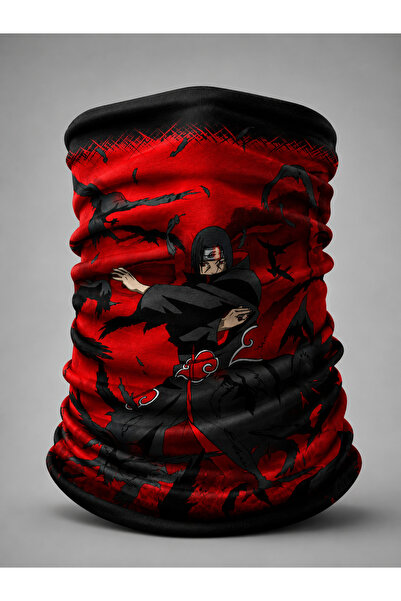 FG KONNİCHİWA Naruto İtachi̇ Printed Bandana Anime Face Mask and Neck Gaiter ...