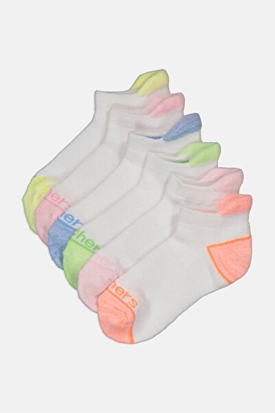 SKECHERS Kids Girl 6 Pairs Brand Logo Low Cut Socks, Multicolor