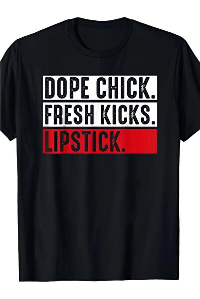 LİNA06 Men'S Retro 90s Streetwear T-Shirt | Dope Chick Fresh Kicks Lipstick P...