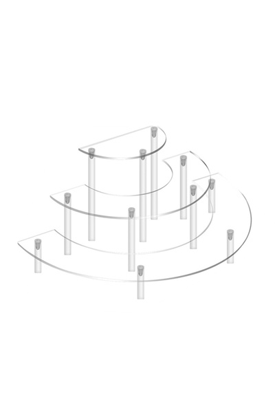 Choice 1 Set 1/2pack Acrylic Display Riser 3 Tier Half Moon Cupcake Stand Cle...