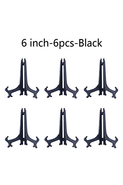 Choice21 6 Inch-6 PCS-Black Plastic Acrylic Easels or Stand/Plate Holders to ...